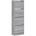 - scarpiera 4 cassetti ribaltabili grigio sonoma 60x34x187 5 cm