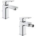 cubeo set miscelatore rubinetto monocomando starlight cromo in metallo per lavabo e bidet
