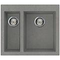 - serie quadra 150 lavello standard 2 vasche dimensioni 59 x 50 cm colore titanio