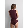 slip in pizzo a vita bassa donna bordeaux taglia 4