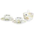 set 2 tazzine espresso e zuccheriera in porcellana bloom