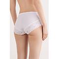 slip vita alta in microfibra e pizzo donna bianco taglia 7