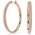 orecchini a cerchio stone pavé grandi bianchi placcato color oro rosa os