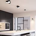 spot led soffitto stanos cct 2 luci nero