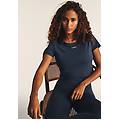 t-shirt cropped in tessuto tecnico dark sapphire donna large