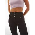 pantaloni push up wr. up navetta vita alta con bottoni nero donna xxs