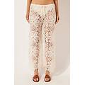 pantaloni a palazzo crochet floreale donna naturale s/m