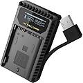 nitunk1 caricabatterie doppio con schermo lcd per nikon batteria en-el14/en-el14 a/en-el15 nero