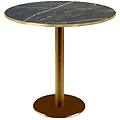 tavolo rotondo rome con bordi color ottone 75x70 cm (hx&oslash;) piano tavolo nero struttura ottone