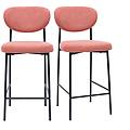 sgabelli da bar fissi in tessuto effetto velluto testurizzato terracotta h65 cm (set di 2) breka