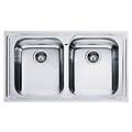 lavello 2 vasche (86x50cm) llx 620 l logica line inox spazzolato 101 0153 292