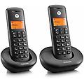 telefono fisso cordless e202 duo dect nero