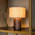 lampada da tavolo tachina altezza 20 cm marrone/naturale legno/tessuto