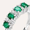 anello riviere elizabeth crown oro bianco smeraldo diamante collezione elizabeth crown misura 54 oro