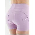 shorts wr. up in tessuto denim navetta ecologico vita super alta con zip rosa lilla donna medium