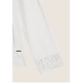felpa con cappuccio ricamato e zip white sand donna small
