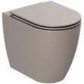 coppia sanitari wc da terra e bidet collezione comoda ceramica tortora con sedile incluso