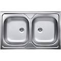 lavello da appoggio 2 vasche 80 cm inox