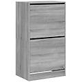 - scarpiera 2 cassetti ribaltabili grigio sonoma 60x42x108 cm