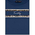 t-shirt manica corta con dettagli animalier e borchie dark denim donna large