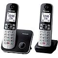 kx-tg6852jtb coppia cordless dect display 1. 8'' blocco chiamate id vivavoce nero