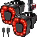 set 2x luci per bici va0048 posteriore led usb