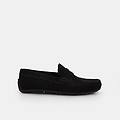 mocassini in suede da uomo nero