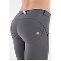 pantaloni push up wr. up skinny cotone organico vita regular grigio fumo donna extra large