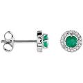 orecchini lobo punto luce charlotte oro bianco smeraldo diamante collezione charlotte oro bianco