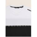 t-shirt colour block con inserto logato nero-bianco uomo small