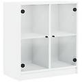 - mobile con ante in vetro bianco 68x37x75 5 cm