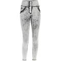 jeans push up wr. up 7/8 superskinny denim navetta bleached jeanssbiancato-cuciturenere donna extra