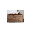 credenza in legno di quercia selvatica / cerro 155x43x80 oliato marrone montreux #354