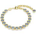 braccialetto imber tennis taglio round blu placcato color oro m
