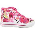 sneakers da bambina fuxia e bianco con zip taglia 28