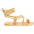 sandali con lacci in pelle cognac