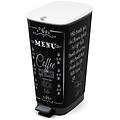 keter pattumiera a pedale chic bin l coffe menu` 60 l nero e bianco