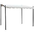 - gazebo pergola pergolato 3 x 2 5 in metallo ferro nero telo beige per esterno e giardino addossato
