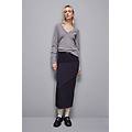 maglia con scollo a "v" in cashmere grigio i