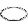 bracciale rigido dextera forma ottagonale taglio round bianco placcato rutenio xl
