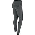jeans wr. up in denim navetta con dettagli stile biker light grey-seams black donna large