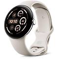 pixel watch 3 gps nfc wifi 45mm amoled argento cinturino beige m resistente acqua 5atm+ip68 spo2