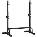 - porta bilanciere regolabile con supporti per dip station e push up 111-151x69x120-150 cm nero