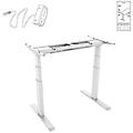 scrivania sit/stand motorizzata 150x75 cm altezza 62-128 cm piano bianco/base bianca collegata