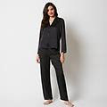 pantalone in raso primula / nero / m nero