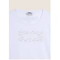 t-shirt con logo su grafica ondulata bianco donna extra small