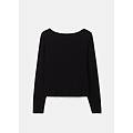 - t-shirt scollo a v con incrocio donna nero taglia m