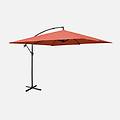 ombrellone quadrato offset 3x3m. terracotta