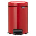 pedal bin newicon pattumiera a pedale secchio interno in plastica passion red 3 litri