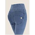 jeggings push up wr. up curvy vita alta con zip gamba skinny light blue-seams on tone donna extra